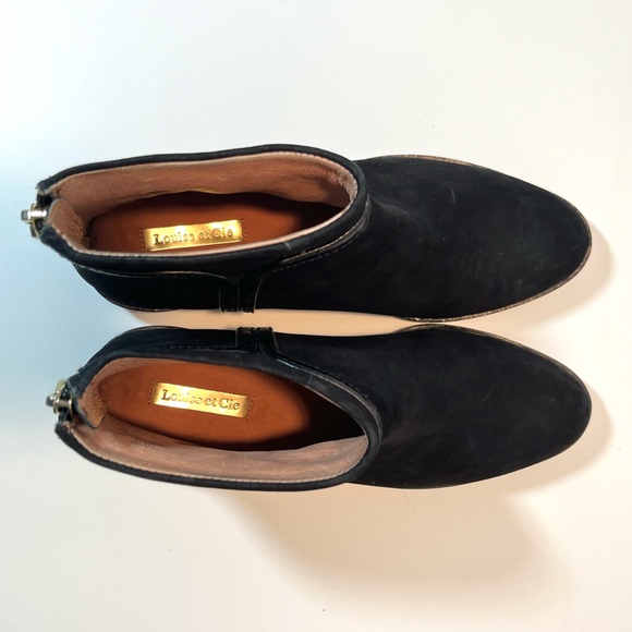 Louise et Cie Black Leather Booties W 7 Lo-Zakiria - Picture 5 of 8